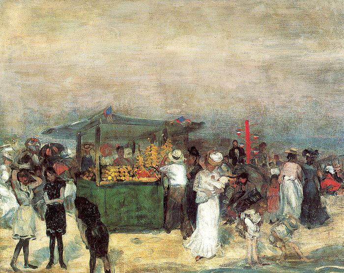 Glackens, William James Fruit Stand, Coney Island Spain oil painting art